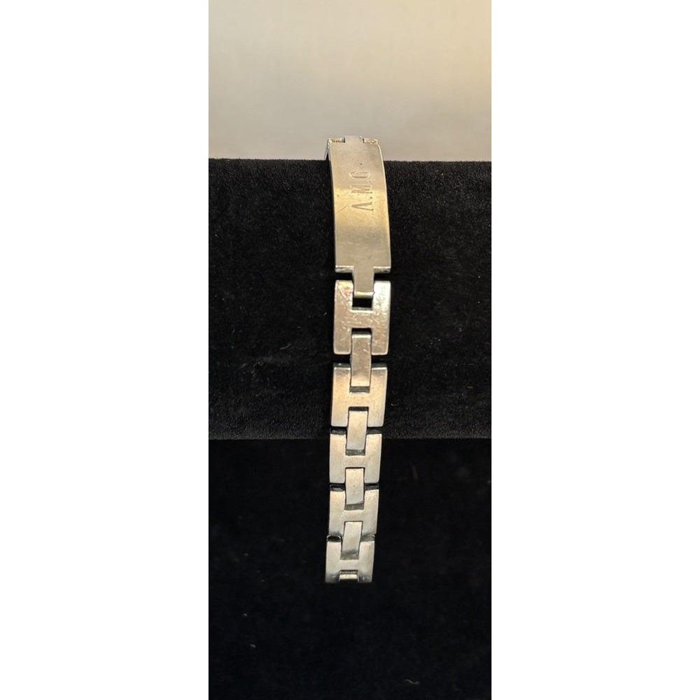 Vintage Sterling Silver Lamode Heavy ID Bracelet